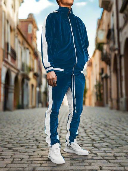 Xavier | Classic tracksuit for men Royal blue Two Piece Outfits