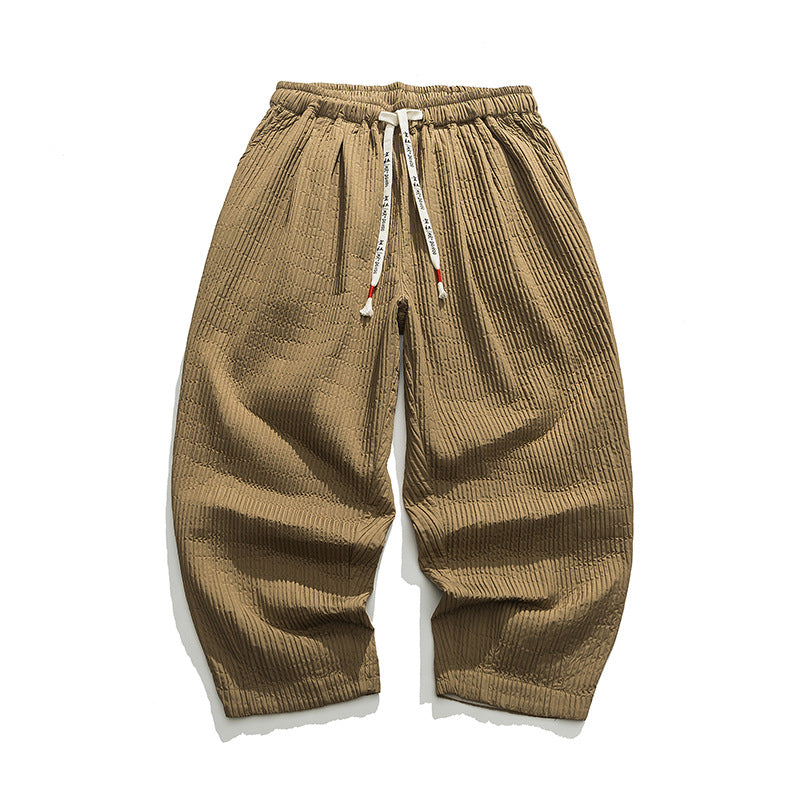 Men's Casual Loose Fit Straight-Leg Trousers Trousers
