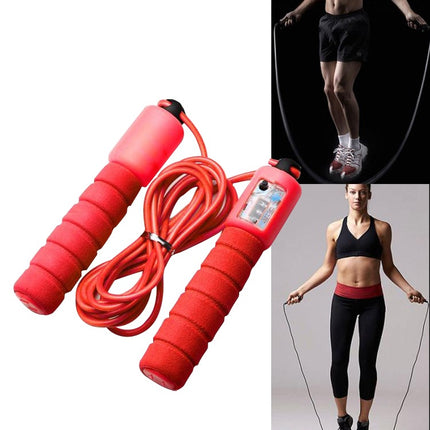 Adjustable Skipping Rope with Counter Red Cardio