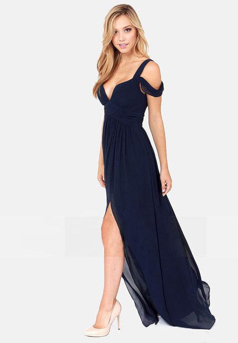 Elegant Greek Goddess Pleated Maxi Dress Dresses