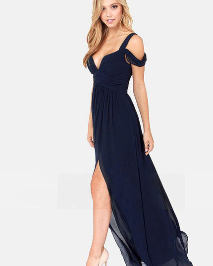 Elegant Greek Goddess Pleated Maxi Dress Dresses