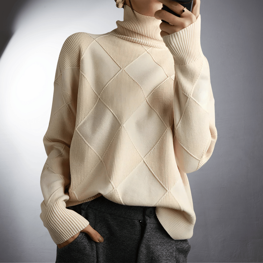 Comfort Turtleneck Sweater Beige Sweater