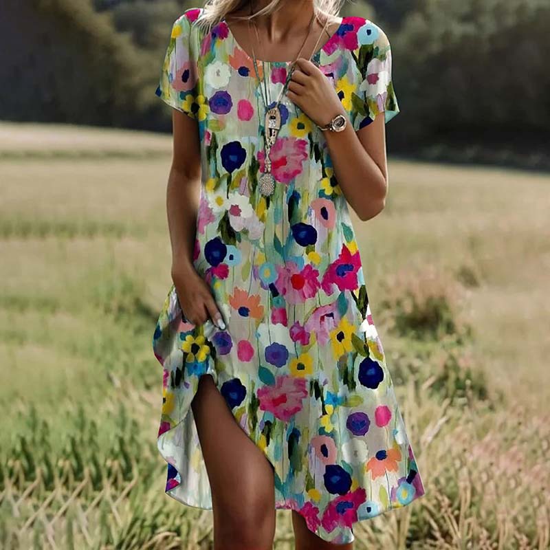 Freya | Colorful Floral Dress Multicolored Dresses