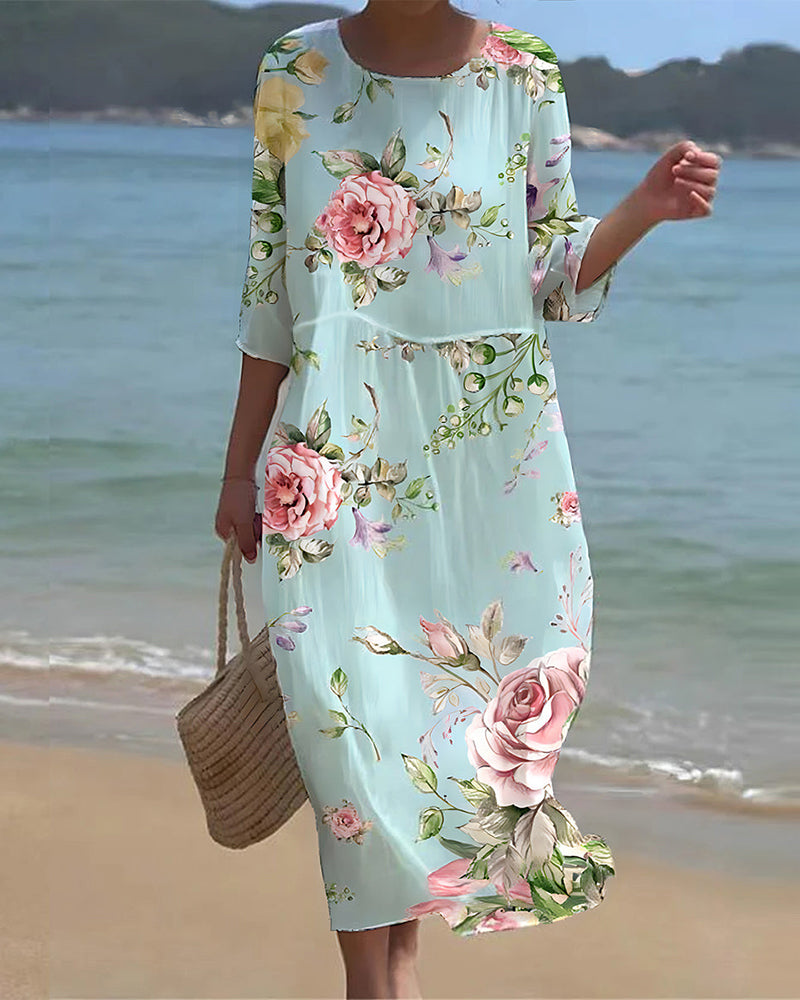 Selene | Floral Dress Blue Dresses