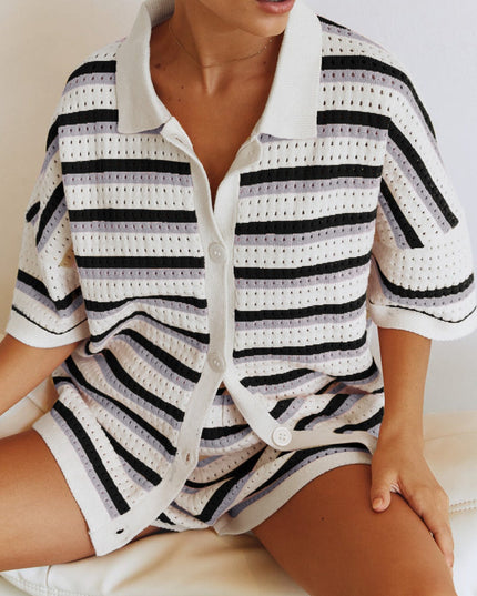 Saressa | Multicolored Knit Set Black Sets