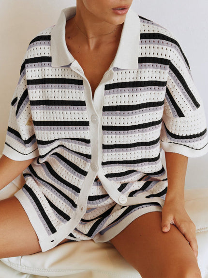 Saressa | Multicolored Knit Set Black Sets