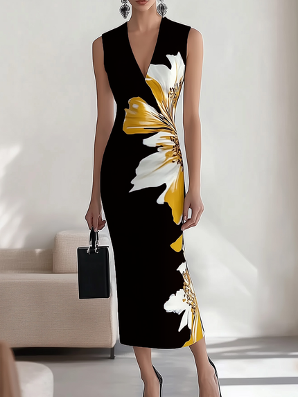 Jenny - V-Neck Sleeveless Dress Black dress