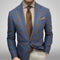Men's Stylish Linen Blazer Blue checked Blazer
