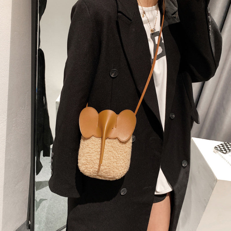 Cute Elephant Trunk Design Crossbody Shoulder Bag Bag