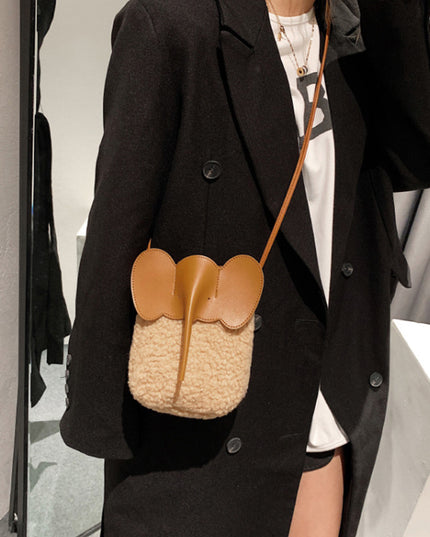 Cute Elephant Trunk Design Crossbody Shoulder Bag Bag