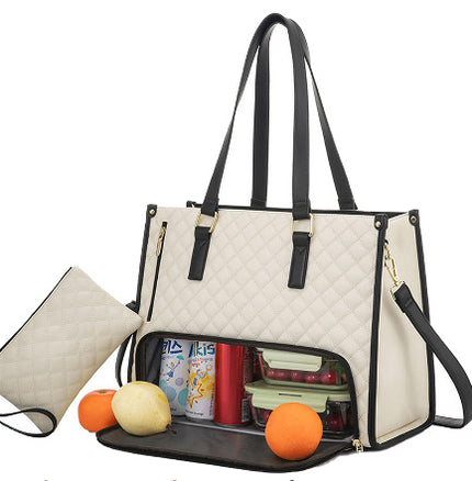 2-in-1 Lunch Tote Bag Beige 36x16x30cm Tote Bags
