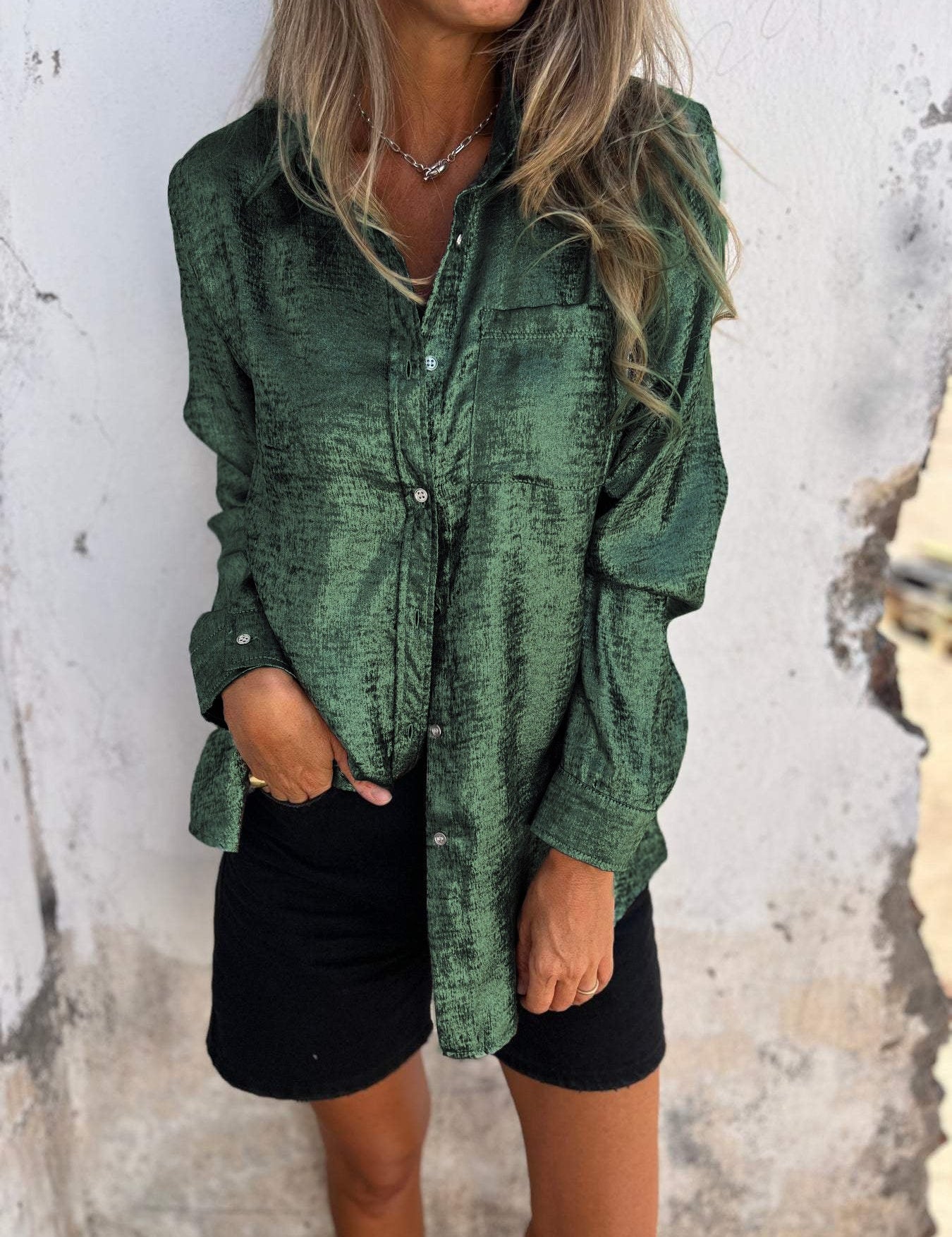 Ana | Metallic Trendy Blouse - OKOHOKO™ FASHION