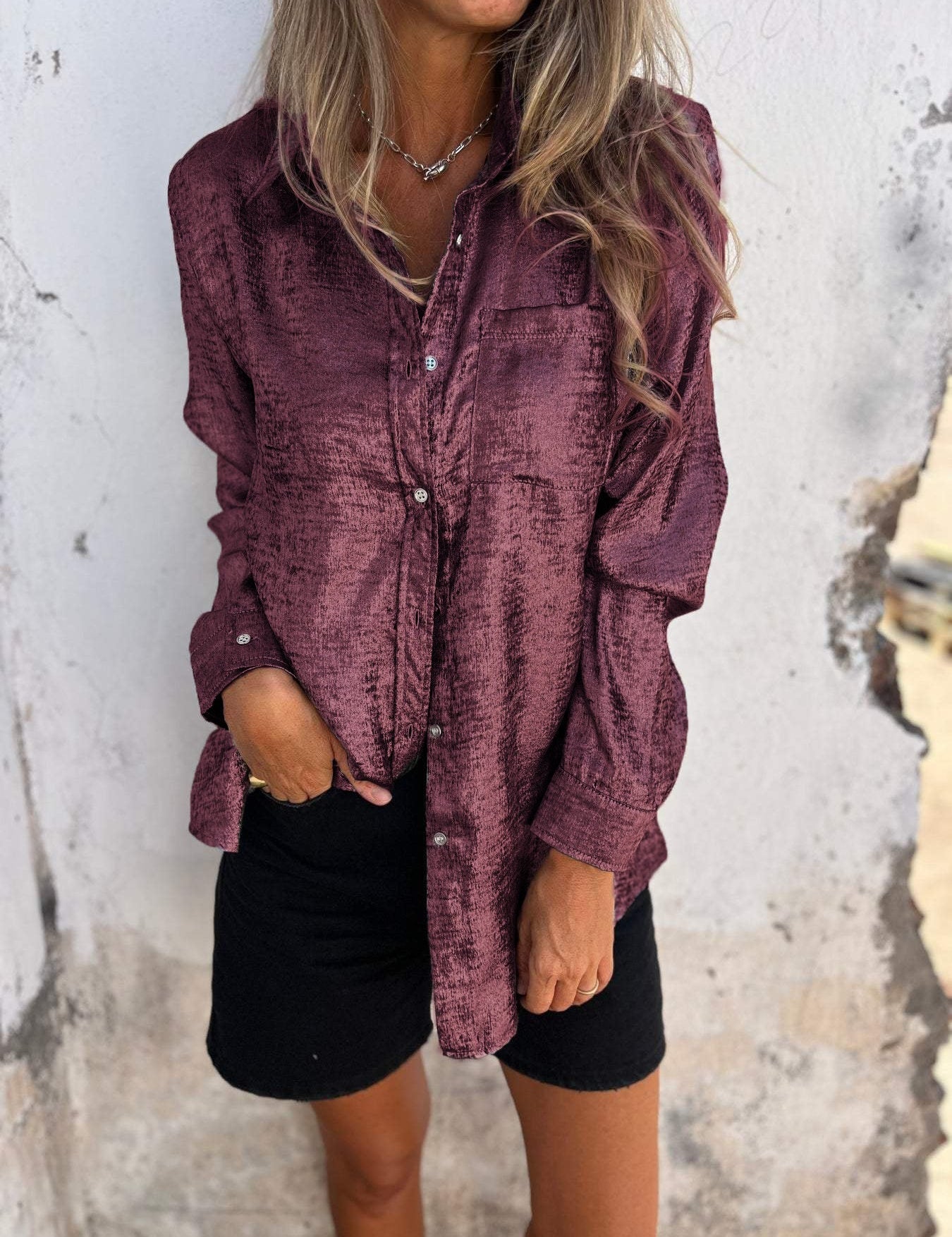 Ana | Metallic Trendy Blouse - OKOHOKO™ FASHION