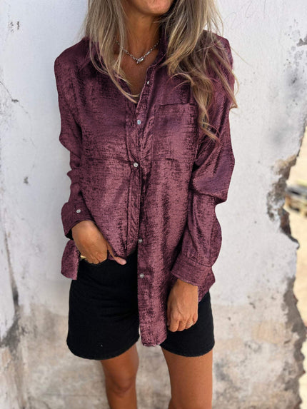 Ana | Metallic Trendy Blouse Red Blouse