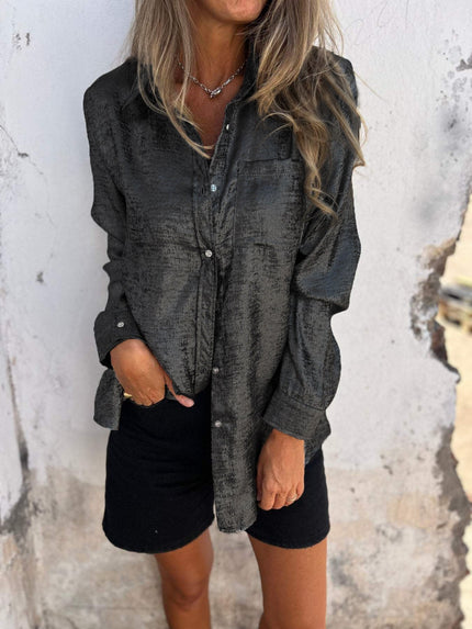 Ana | Metallic Trendy Blouse Black Blouse