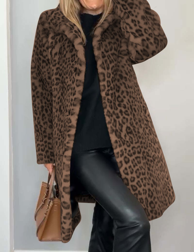 Chic Leopard Print Coat Brown Coats & Jackets