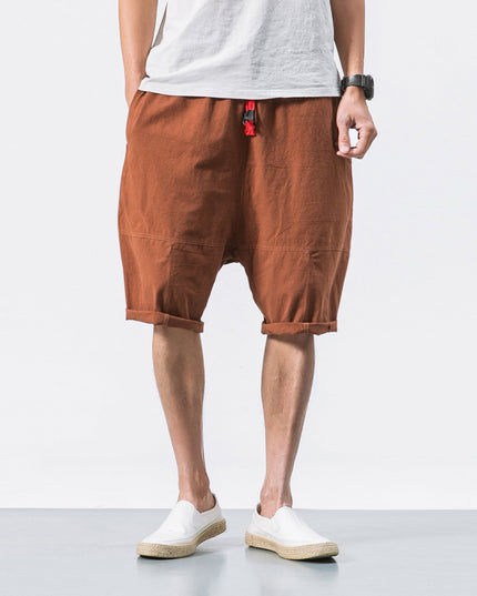 Kyoto Drift Linen Shorts Coffee Men Shorts