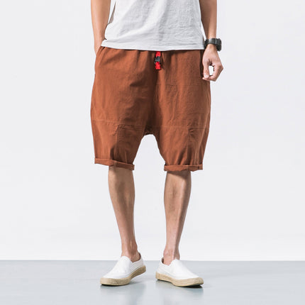 Kyoto Drift Linen Shorts Coffee Men Shorts