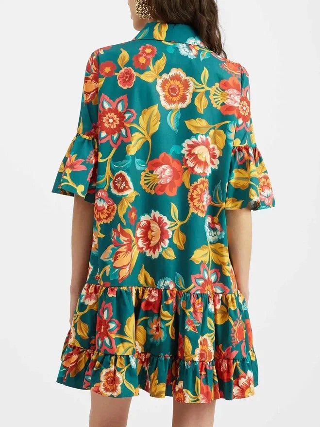 Floral Print Mini Dress Elegant Summer Dress Dresses