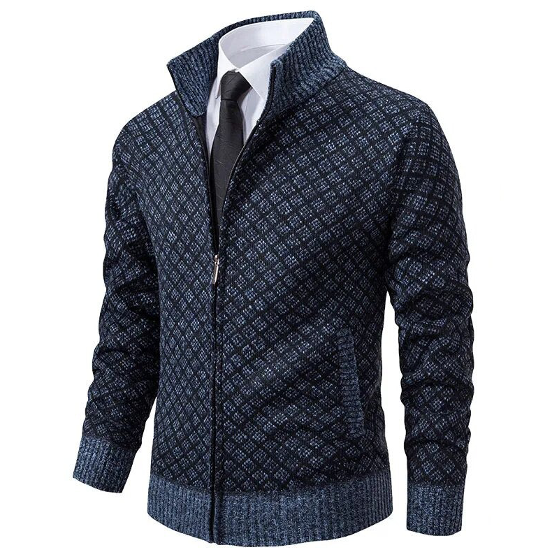 Men's Geometric Zip Knit Vest Blue Group2502