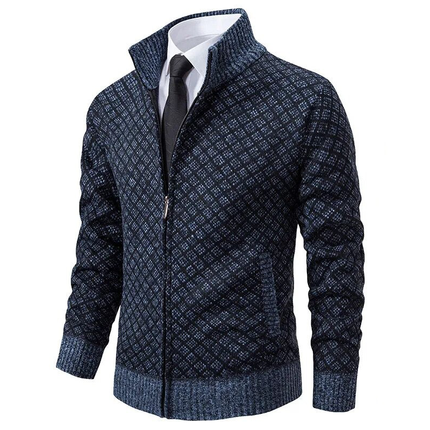 Men's Geometric Zip Knit Vest Blue Group2502