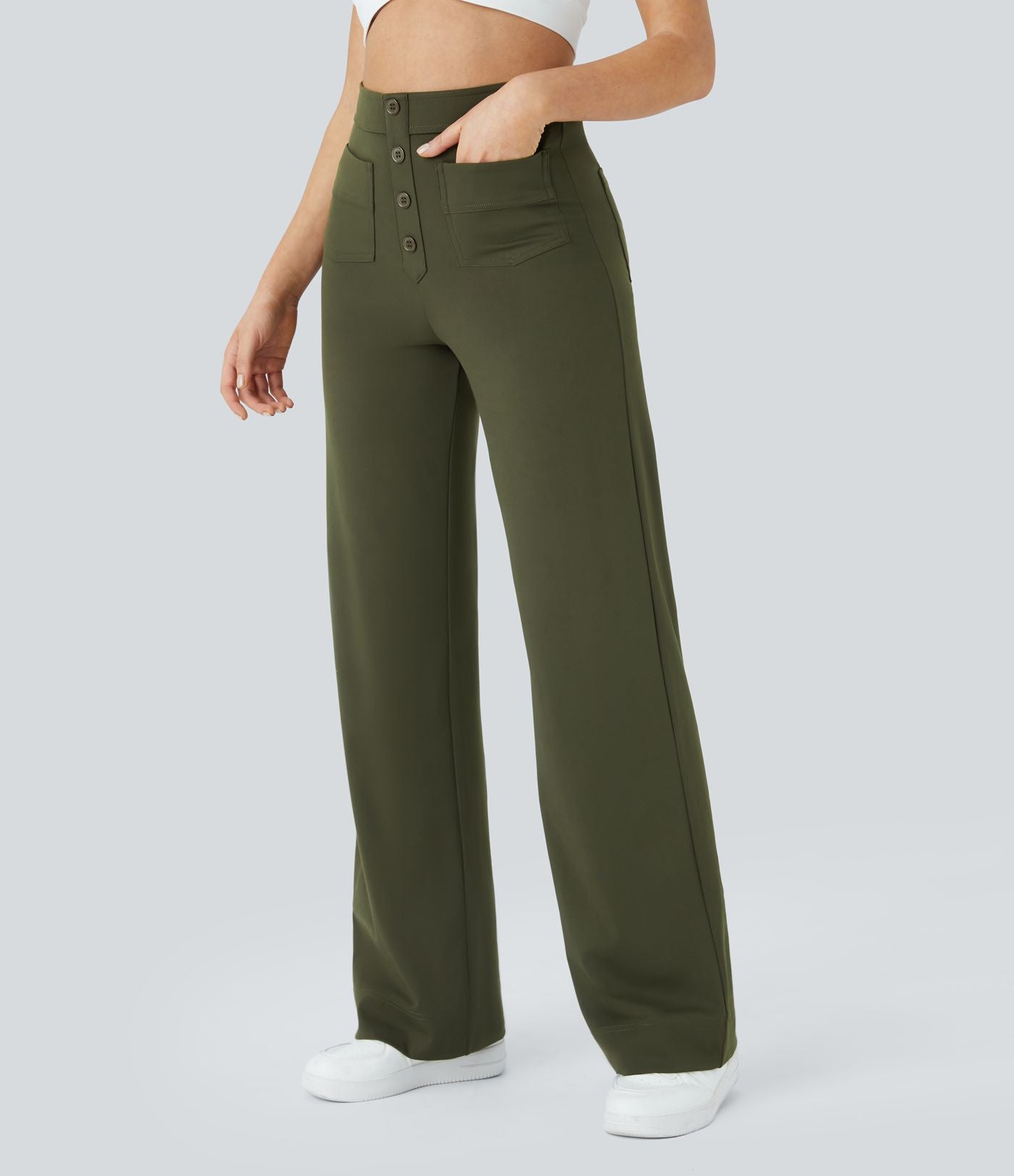 Jade | Elastic pants with high Waist Trousers