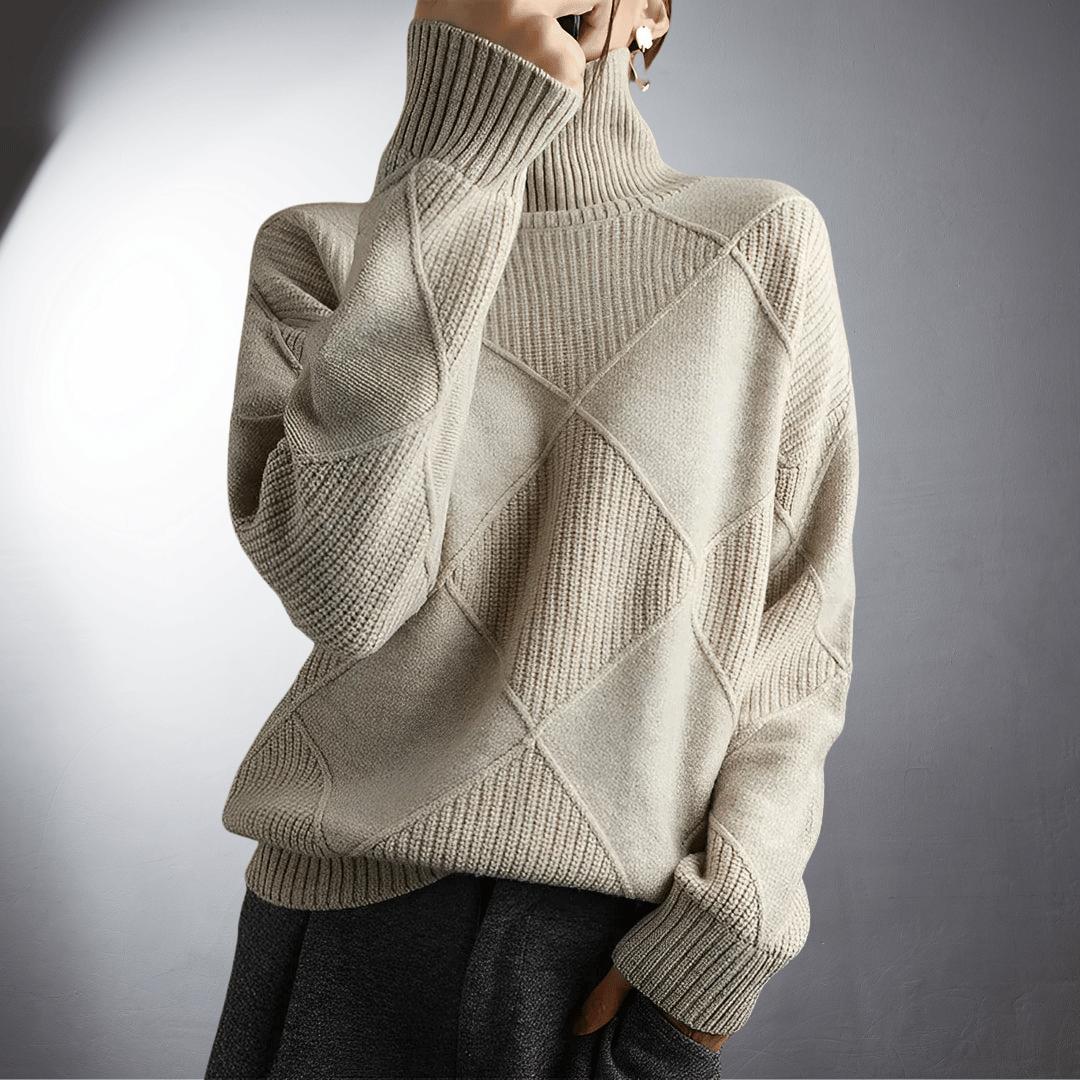 Comfort Turtleneck Sweater Khaki Sweater