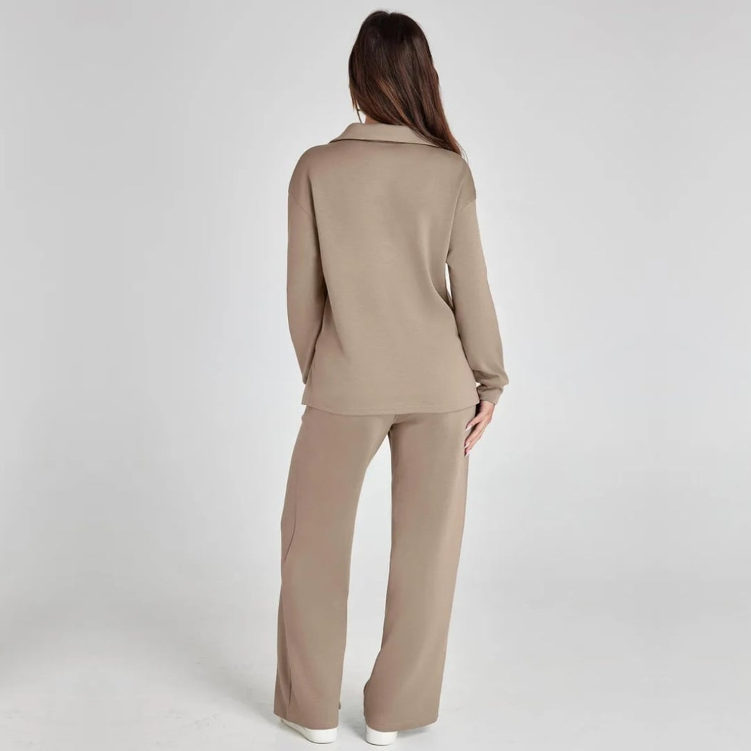 Women’s V‑Neck Long Sleeve Lounge Set Outfit Sets