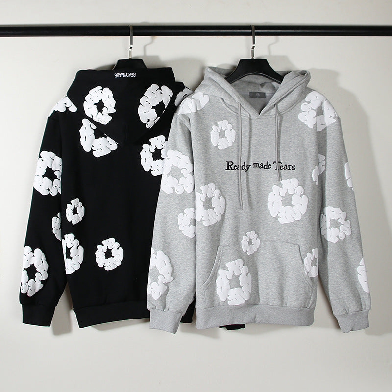 Pure Cotton Kapok Foam-Print Hoodie Sweater Hoodie