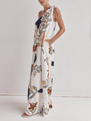 Printed One-Shoulder Maxi Dress Dresses