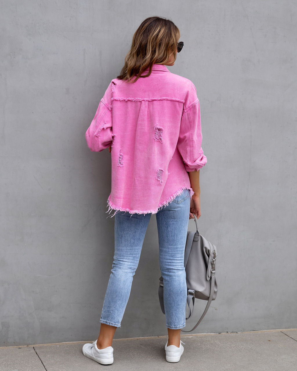 Ripped Overshirt Jacket for Women Jackets