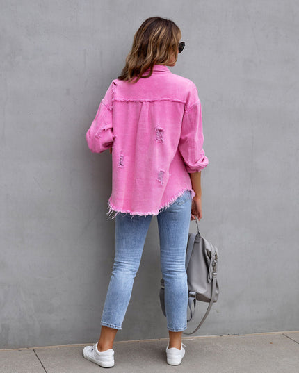Ripped Overshirt Jacket for Women Jackets