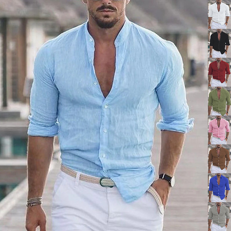Men's Long Sleeve Solid Color Casual Shirt Shirts