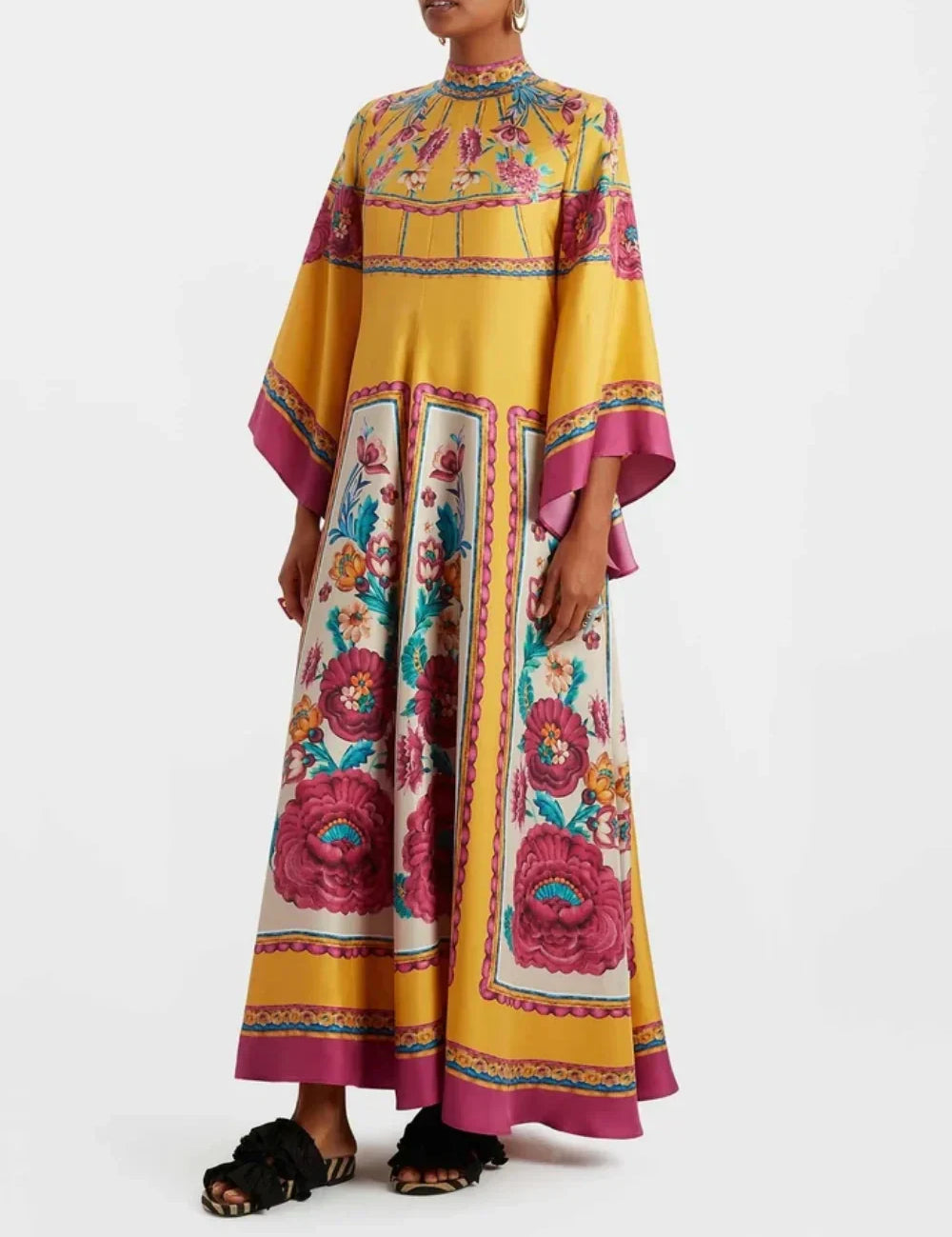 Long Flowing Casual and Fashionable Maxi Dress Yellow Dresses