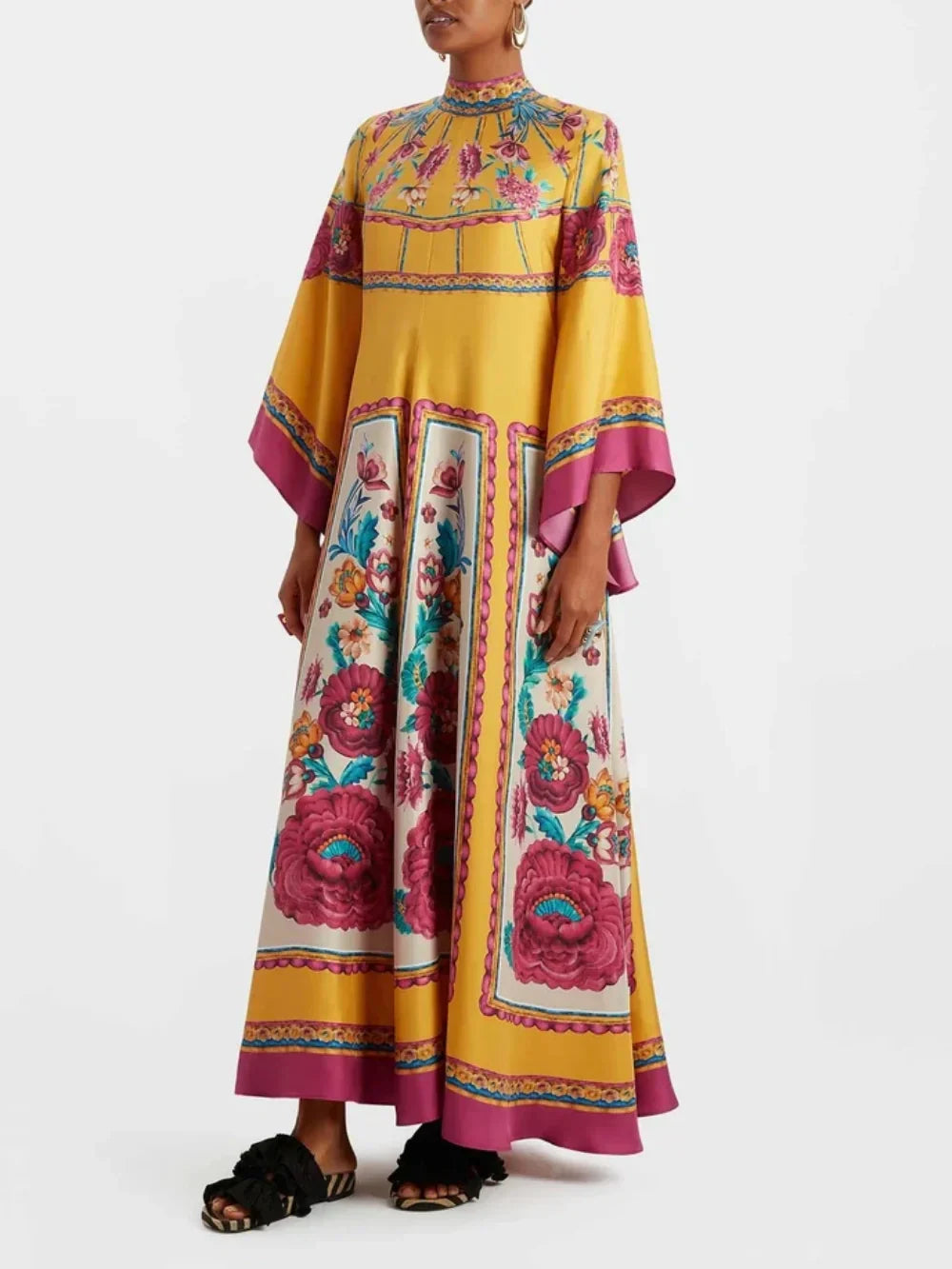 Long Flowing Casual and Fashionable Maxi Dress Yellow Dresses