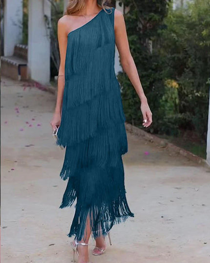 Ember | Elegant half shoulder dress Green Dresses