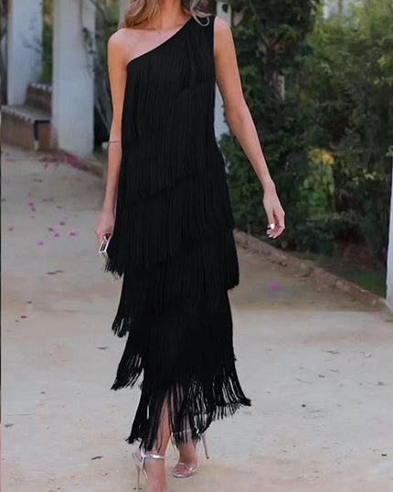Ember | Elegant half shoulder dress Black Dresses