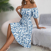 Floral Print Square Neck Dress Dresses