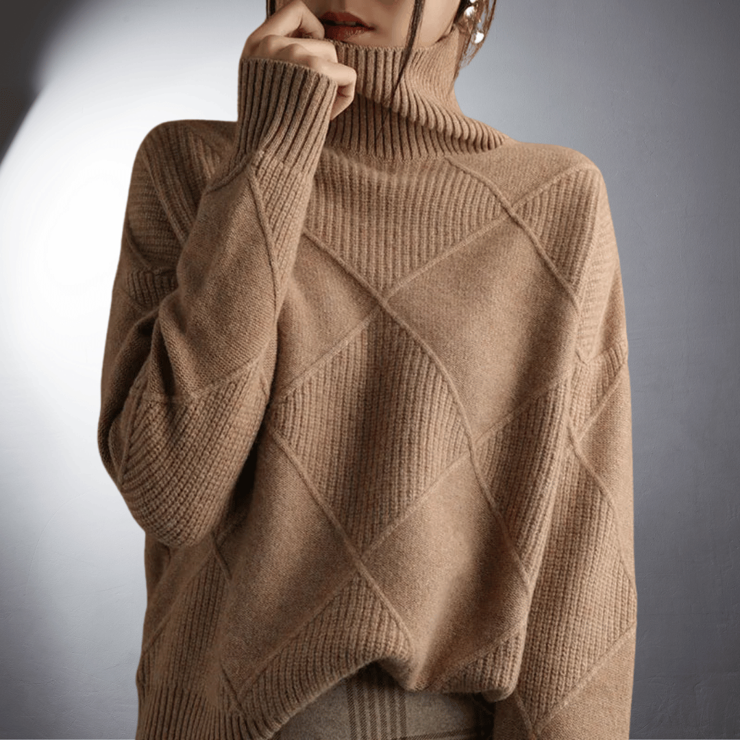 Comfort Turtleneck Sweater Brown Sweater