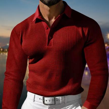 Simeon | Luxe Polo Sweater Red Sweater