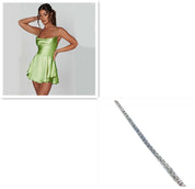 Sexy Backless Satin Suspender Mini Dress Dresses