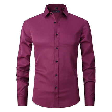 Henry | Stretch Shirt Burgundy Red Shirts & Tops