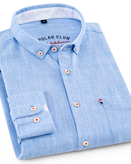 Timeless Button-Up Shirt for All-Day Comfort Sky Blue Men Shirts