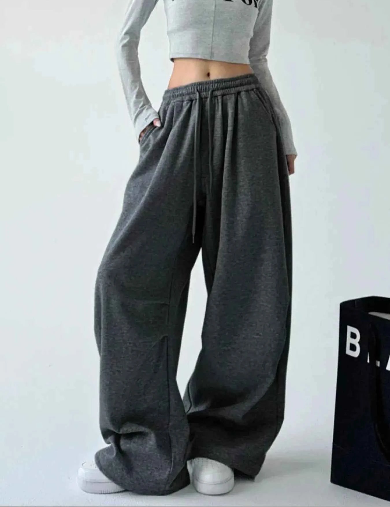 Oversized Wide Leg Drawstring Pants