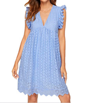 Lace Dresses With Pocket Light Blue Dresses