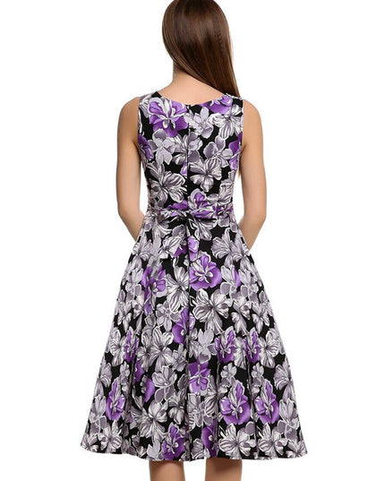 Women's Vintage Floral Print Dress Dress