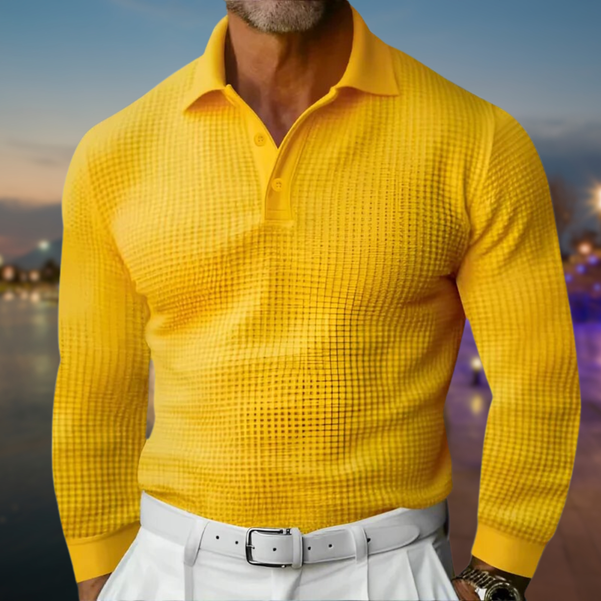 Simeon | Luxe Polo Sweater Yellow Sweater