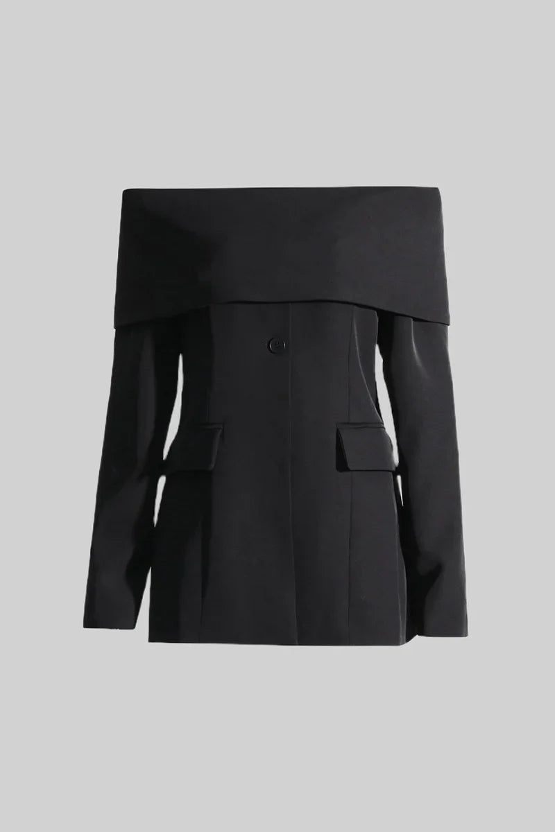 Delia™ | Black Cut Out Off Shoulders Set Two piece set