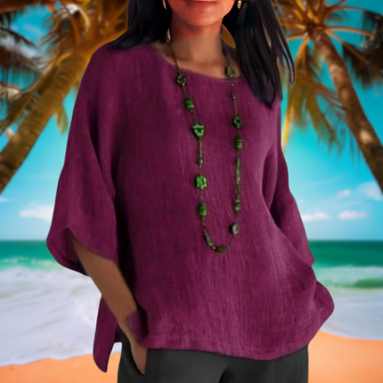 Audrey | Summer Linen Top Purple women