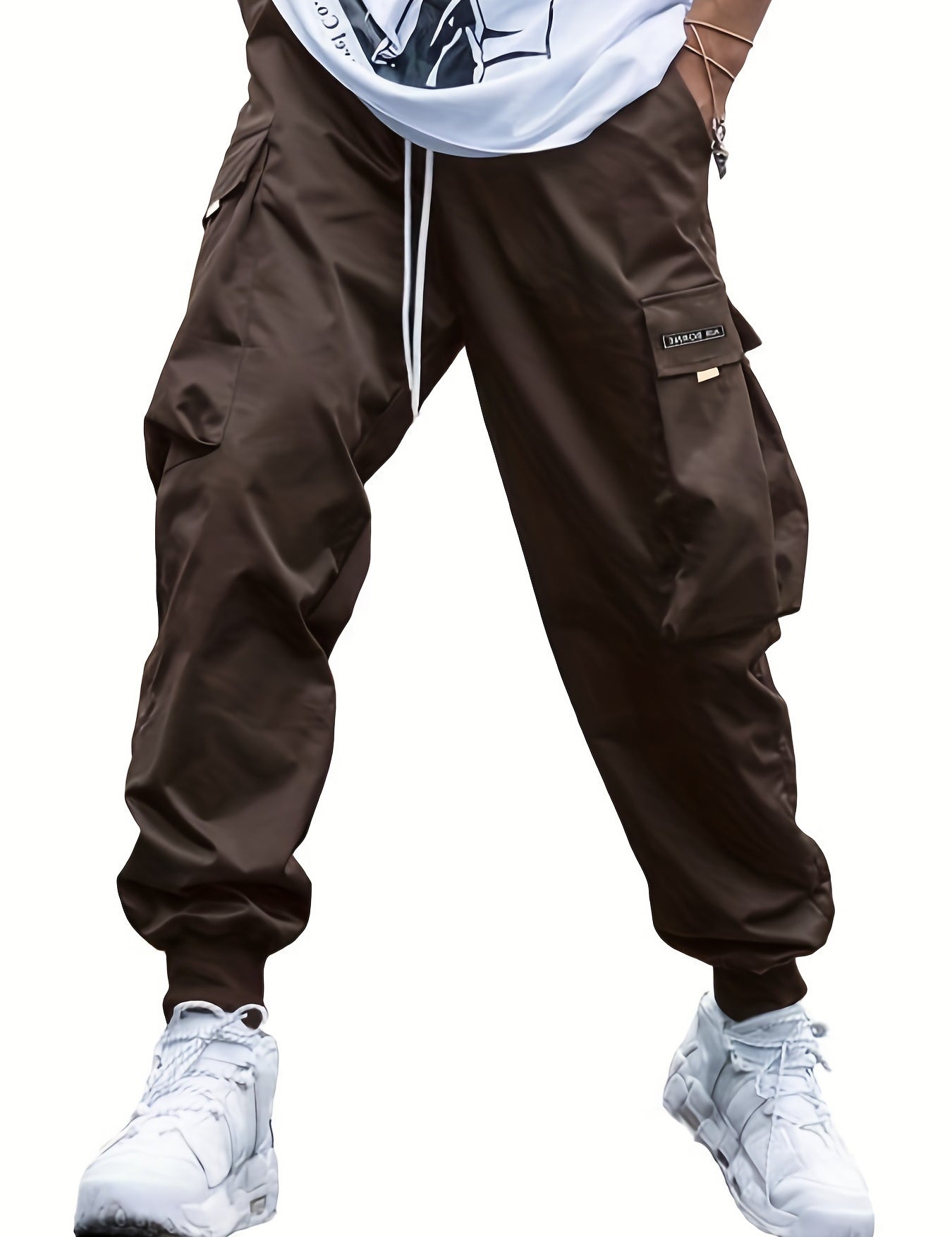 Men's Multi-Pocket Cargo Joggers Dark Brown Cargo Pants